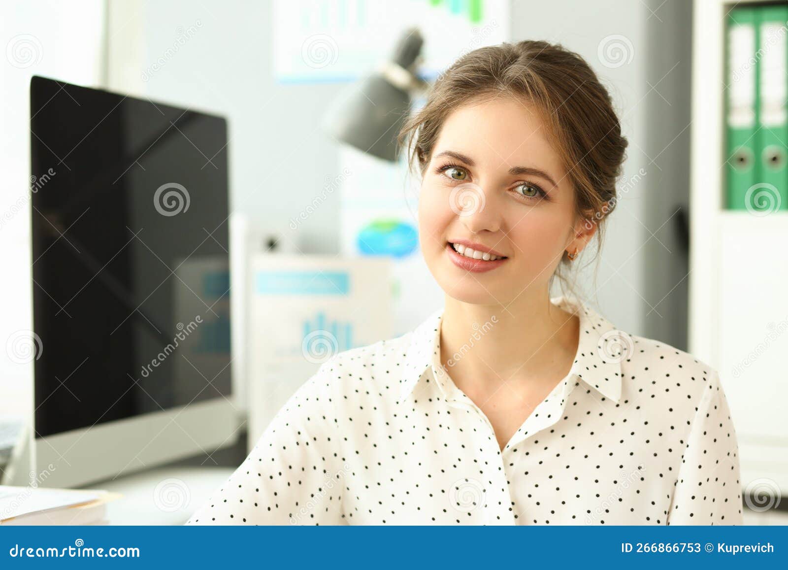 Portrait Of Beautiful Young Smiling Business Woman Stock Image Image Of Female Formal 266866753