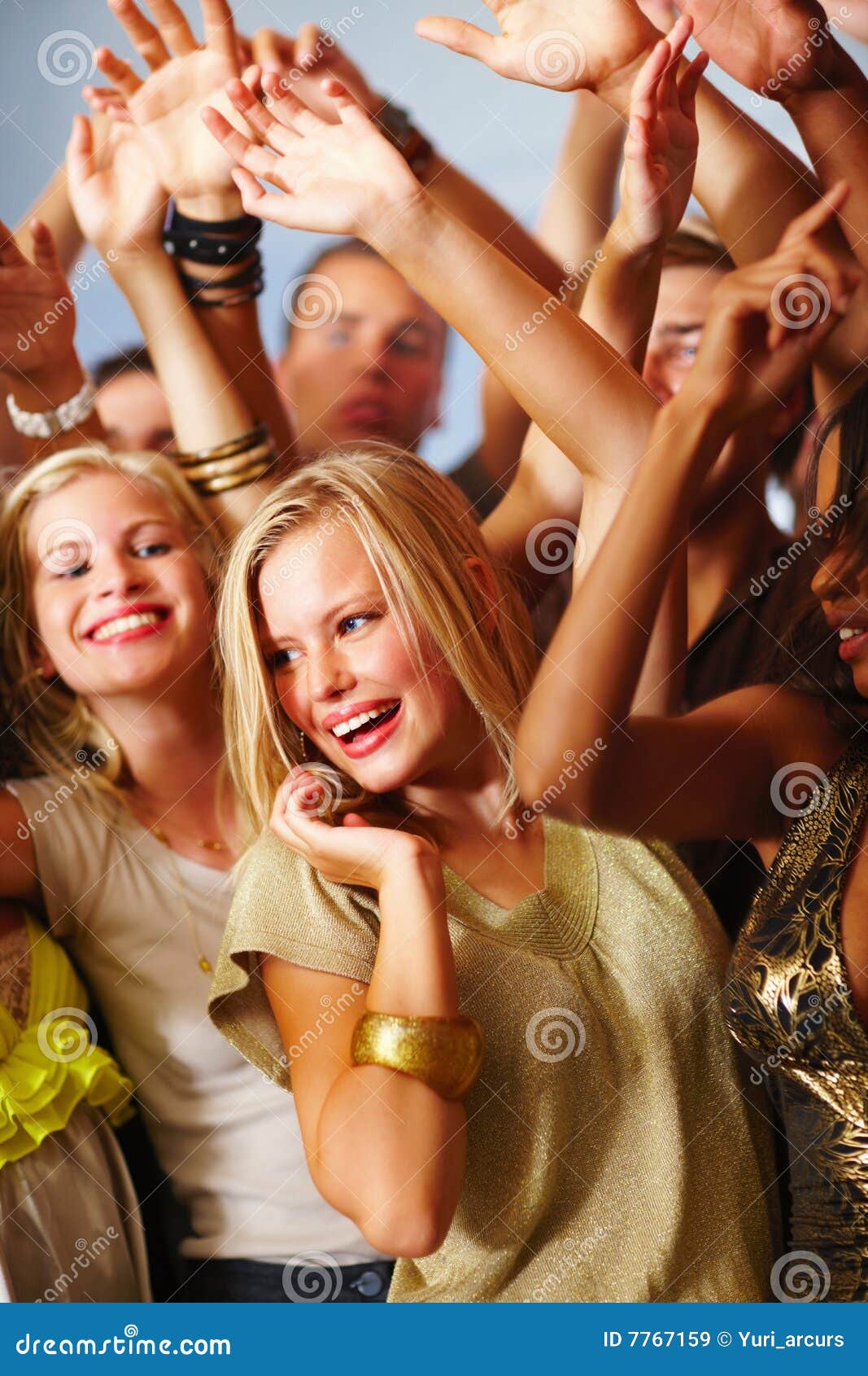Portrait of Beautiful Young Teens Dancing Stock Image - Image of head