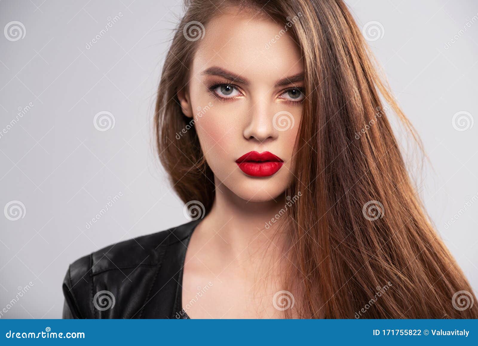 Portrait of Beautiful Young Woman with Bright Makeup. Beautiful Brunette with Bright Red Lipstick on Her Lips Stock Photo - Image of lips, clothes: 171755822 Portrait of Beautiful Young Woman with Bright Makeup. Beautiful Brunette with Bright Red Lipstick on Her Lips Stock Photo - Image of lips, clothes: 171755822
