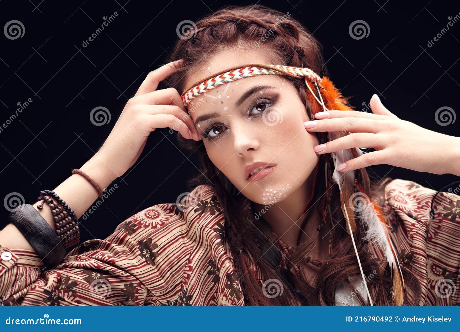 Charming ethnic model stock photo. Image of braids, girl - 216790492