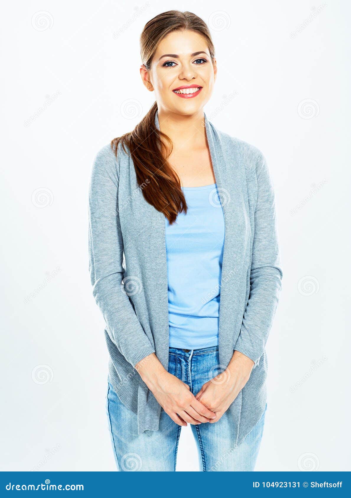 Portrait of Beautiful Young Woman Posing with Smile Stock Image - Image ...