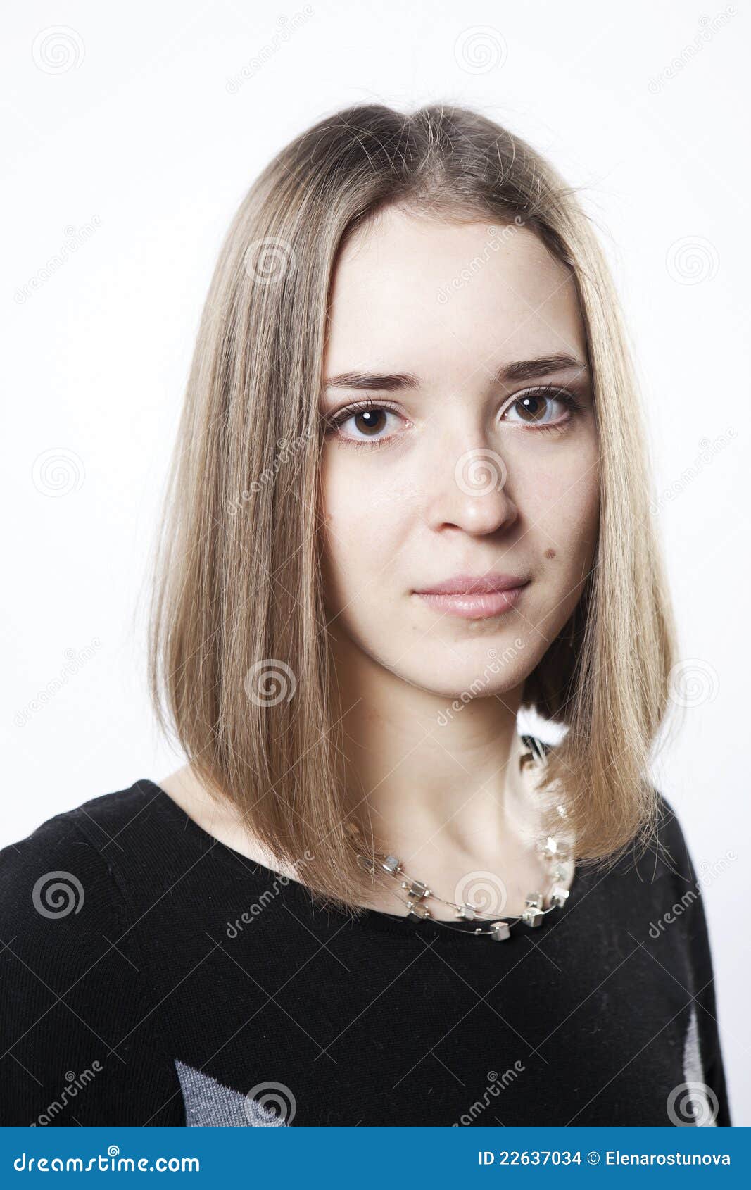 Portrait of Blond Calm Woman Stock Photo - Image of look, isolated ...