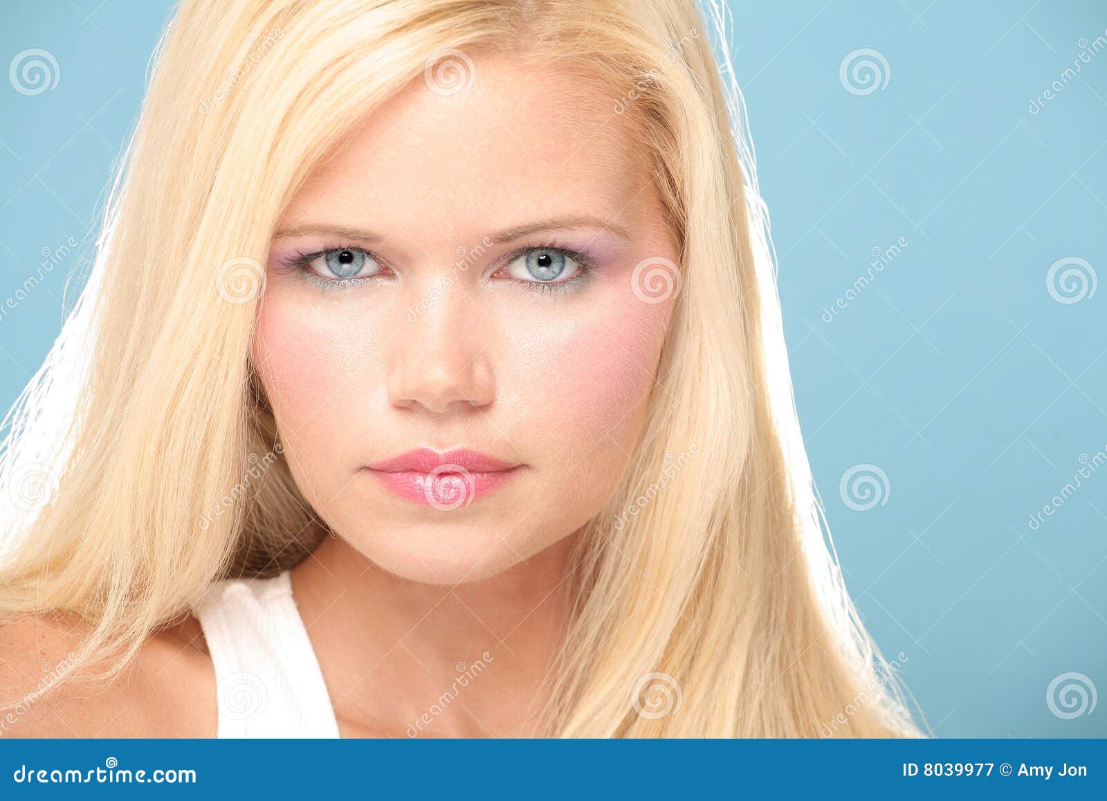 Portrait of Blond with Piercing Blue Eyes Stock Image Image of blue