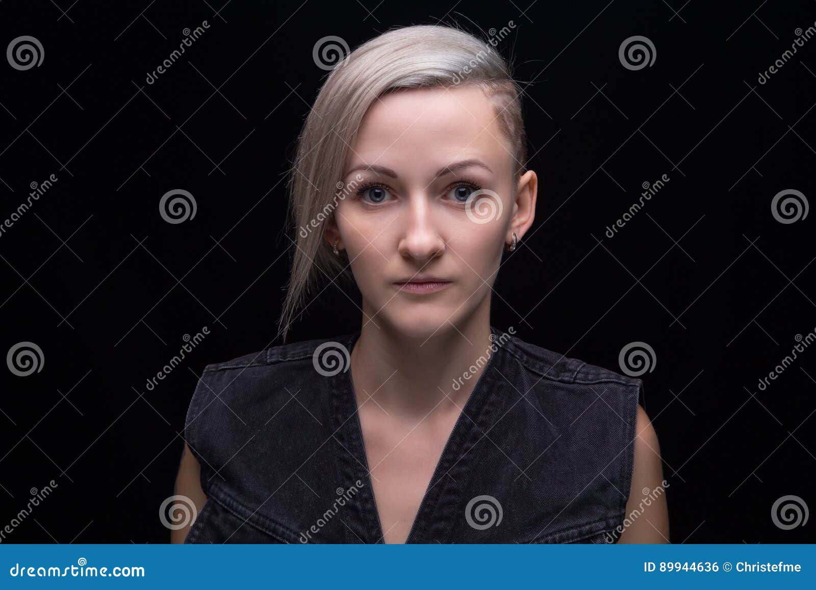 Portrait of Blond Woman with Short Hair Stock Photo - Image of blond ...