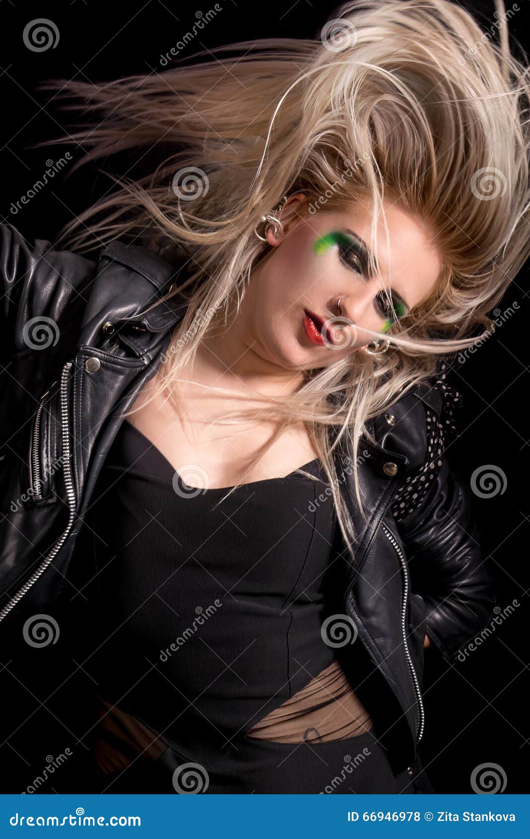 Portrait of a Blonde Woman with Flowing Hair Stock Photo - Image of ...