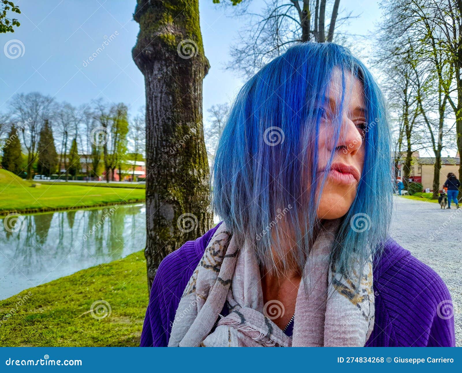 3. Sexy blue-haired girl with large breasts - wide 5