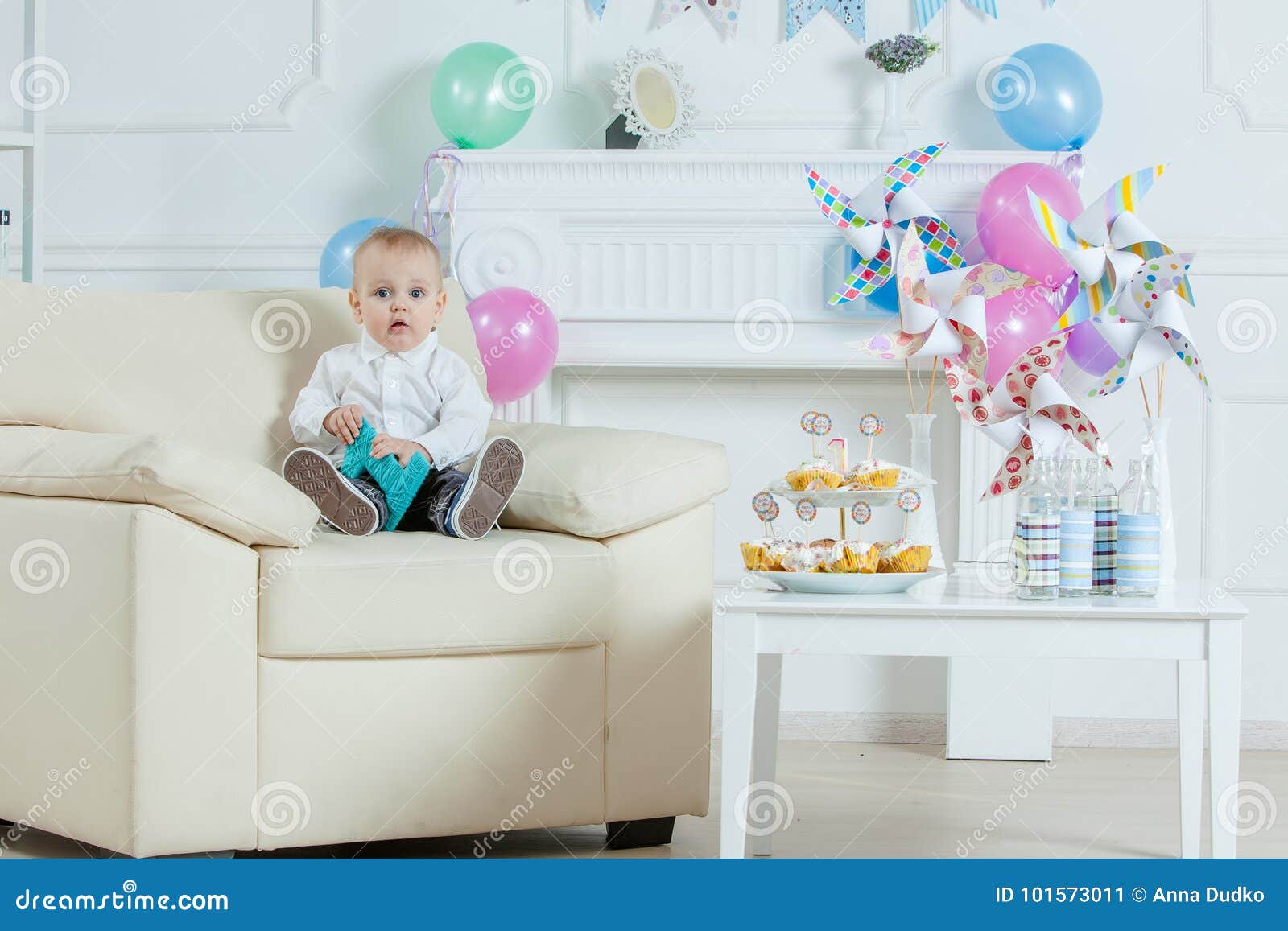 Portrait Boy with Birthday Cake Stock Image Image of parenting