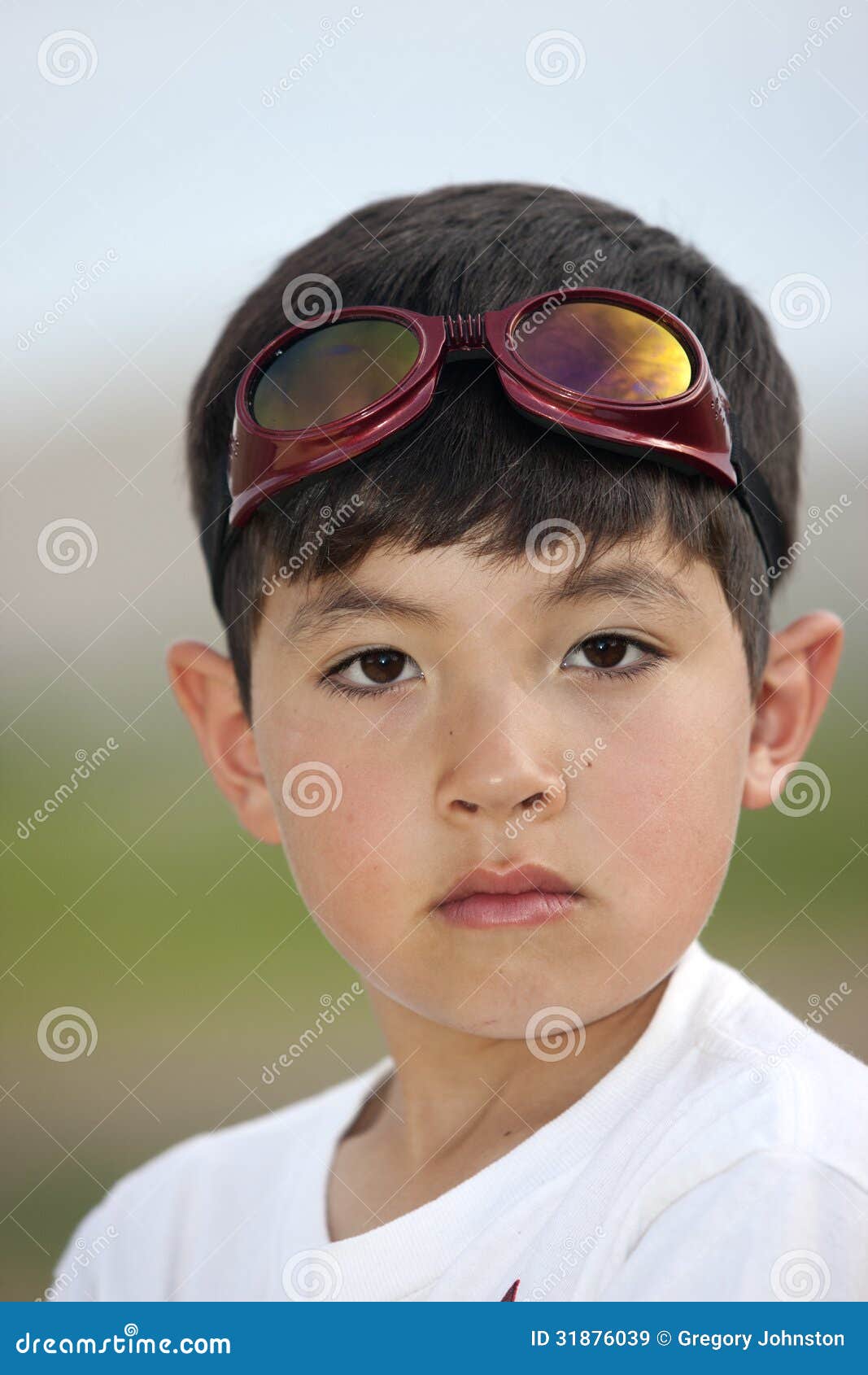 Portrait of Boy with Goggles. Stock Image Image of looking, face 31876039