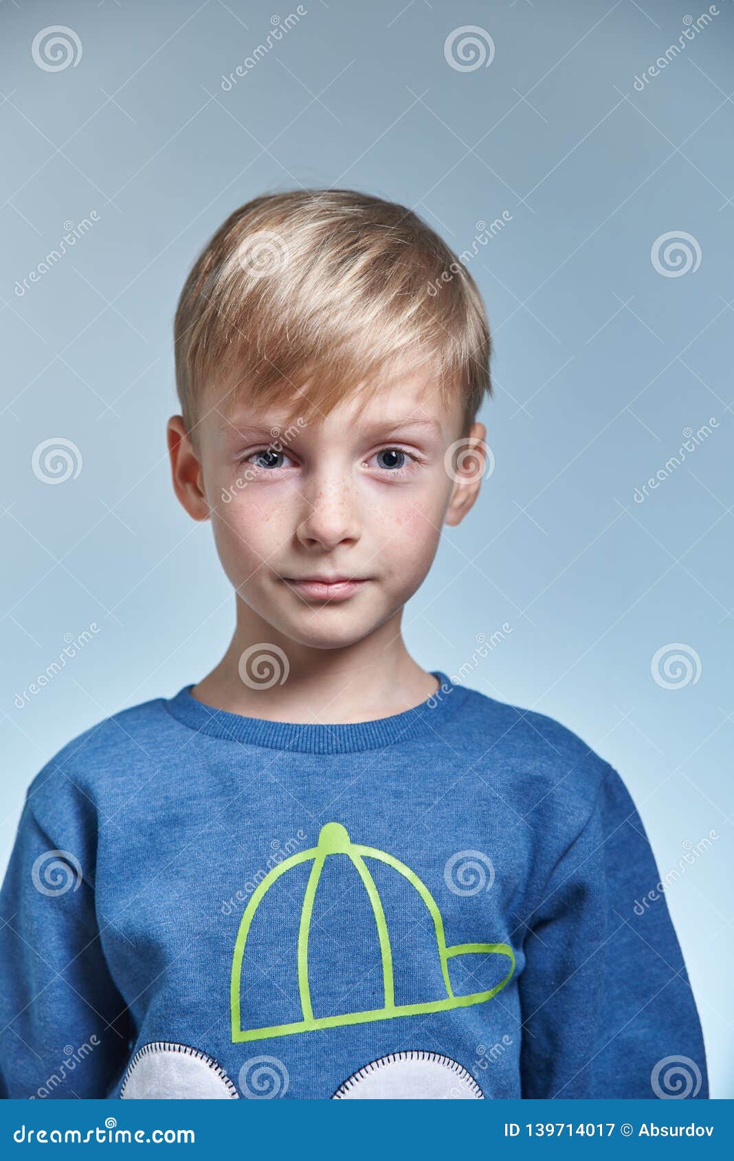 Portrait Of A Boy In The Studio 7 Years Old Stock Image Image Of