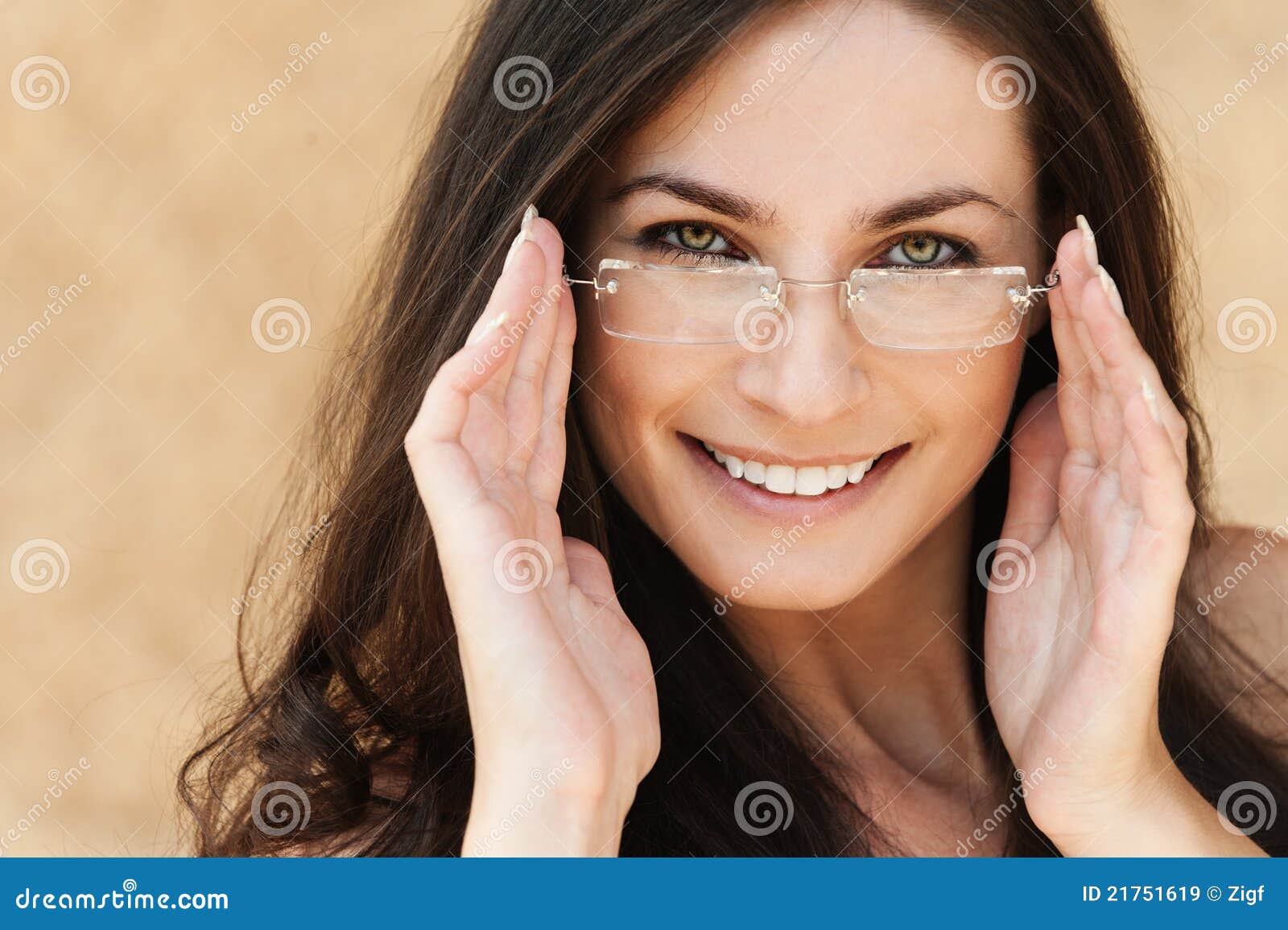 Portrait Brunette Glasses Royalty Free Stock Images