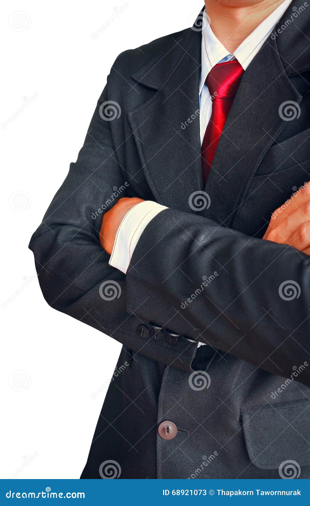 Portrait Of Business Man In Suit With Red Tie Stock Image - Image of