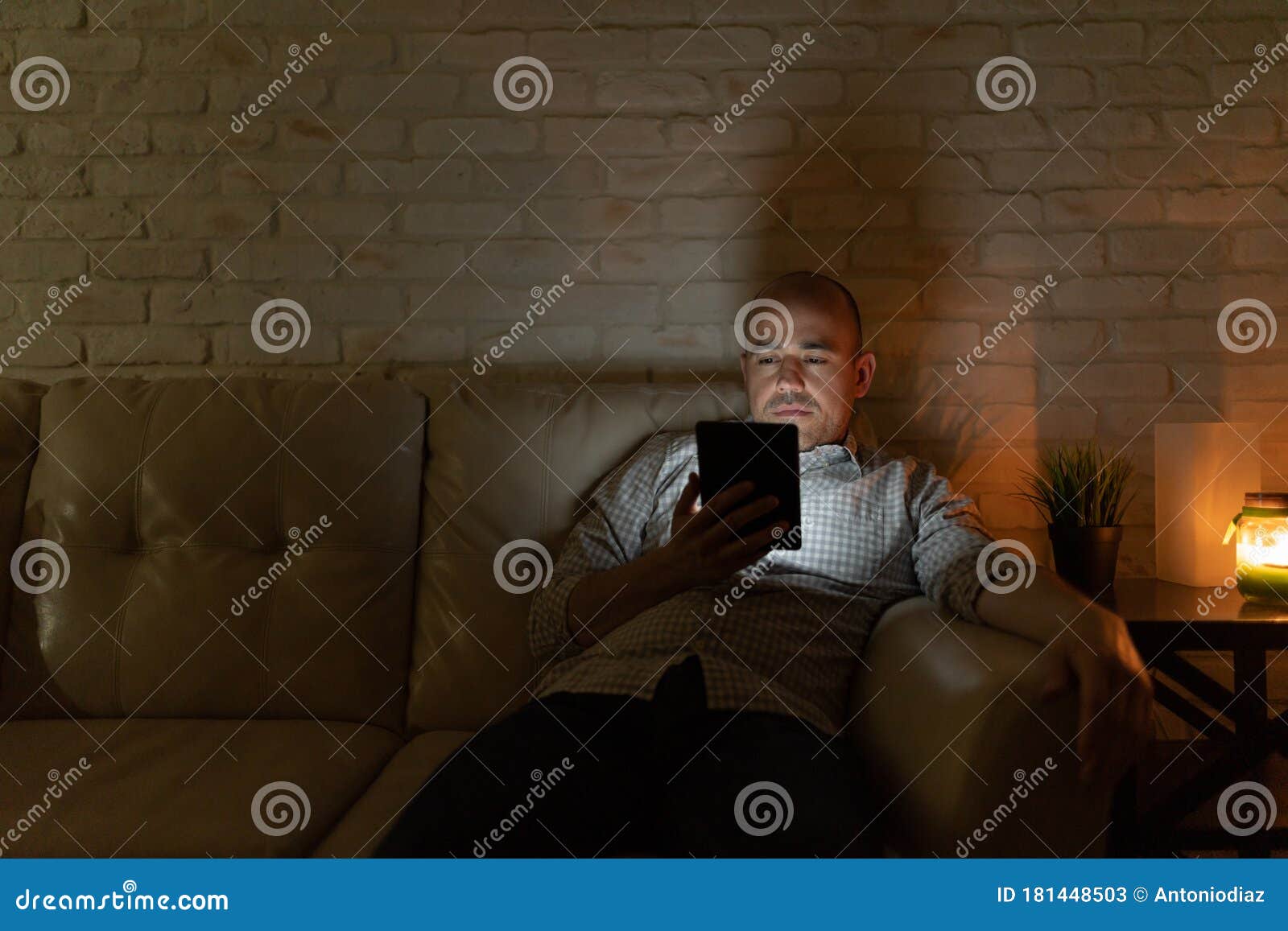Reading a Book on an Ereader at Night Stock Image Image of lifestyle