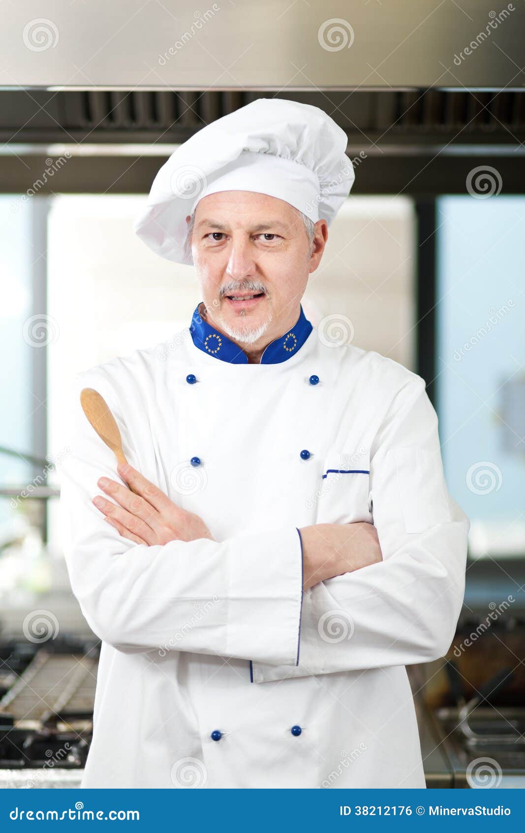 Portrait of a Chef in His Kitchen Stock Photo Image of kitchen