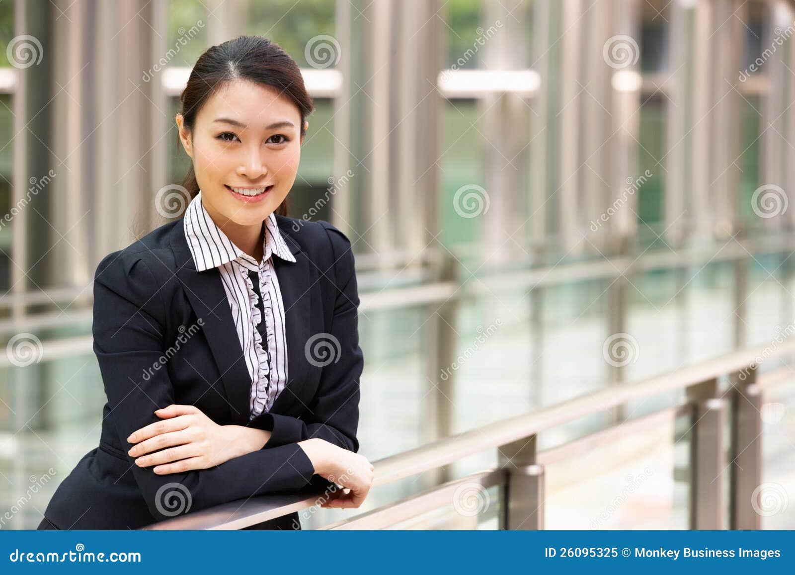 portrait of chinese businesswoman outside office stock image image