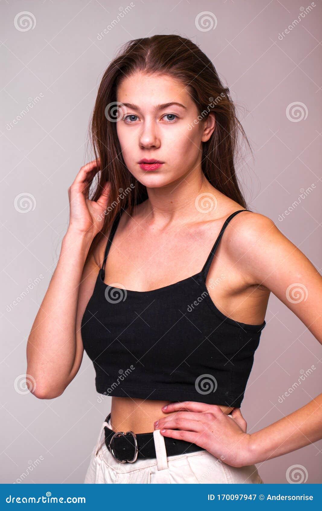 Portrait Close Up of Young Beautiful Brunette Model Stock Image - Image ...