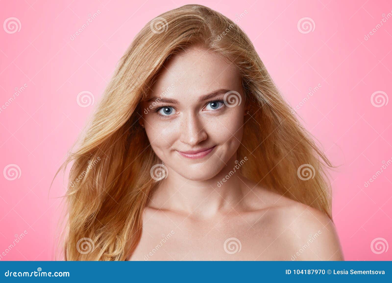 Portrait Of Confident Beautiful Woman With Long Luxurious Hair Being