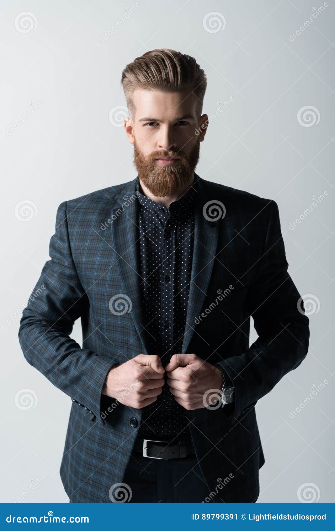 Portrait of Confident Stylish Bearded Man in Suit Stock Image Image