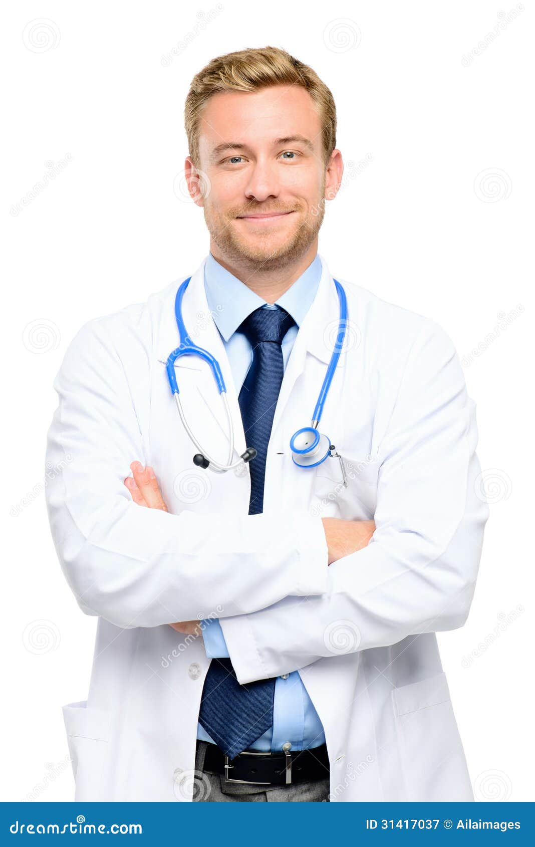 Portrait Of Confident Young Doctor On White Background Stock Image Portrait Of Confident Young Doctor On White Background Stock Image
