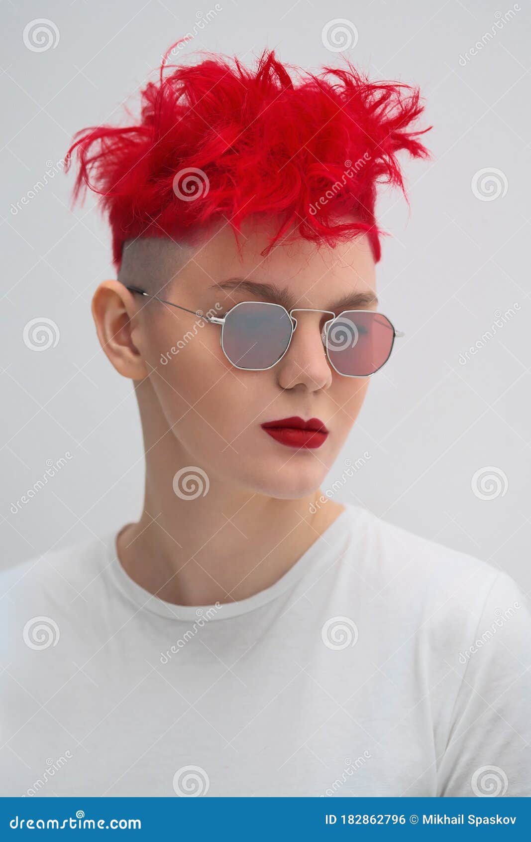 Portrait of a Cool Fashionable Modern Young Girl. a Short Haircut with Shaved Temple. Dyed Bright Red Hair Stock Photo - Image of dyed, people: 182862796 Portrait of a Cool Fashionable Modern Young Girl. a Short Haircut with Shaved Temple. Dyed Bright Red Hair Stock Photo - Image of dyed, people: 182862796