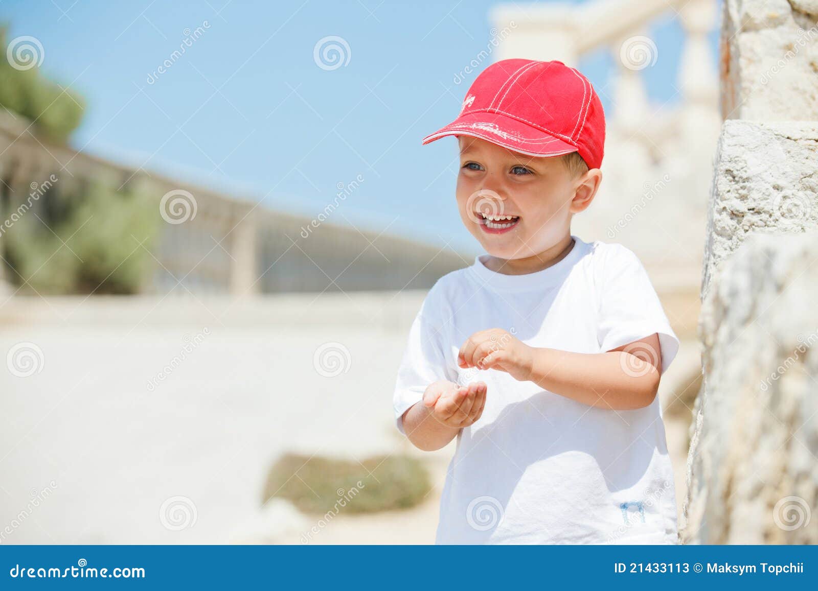 Portrait of Cute Boy in a Red Cap Stock Image Image of beautiful
