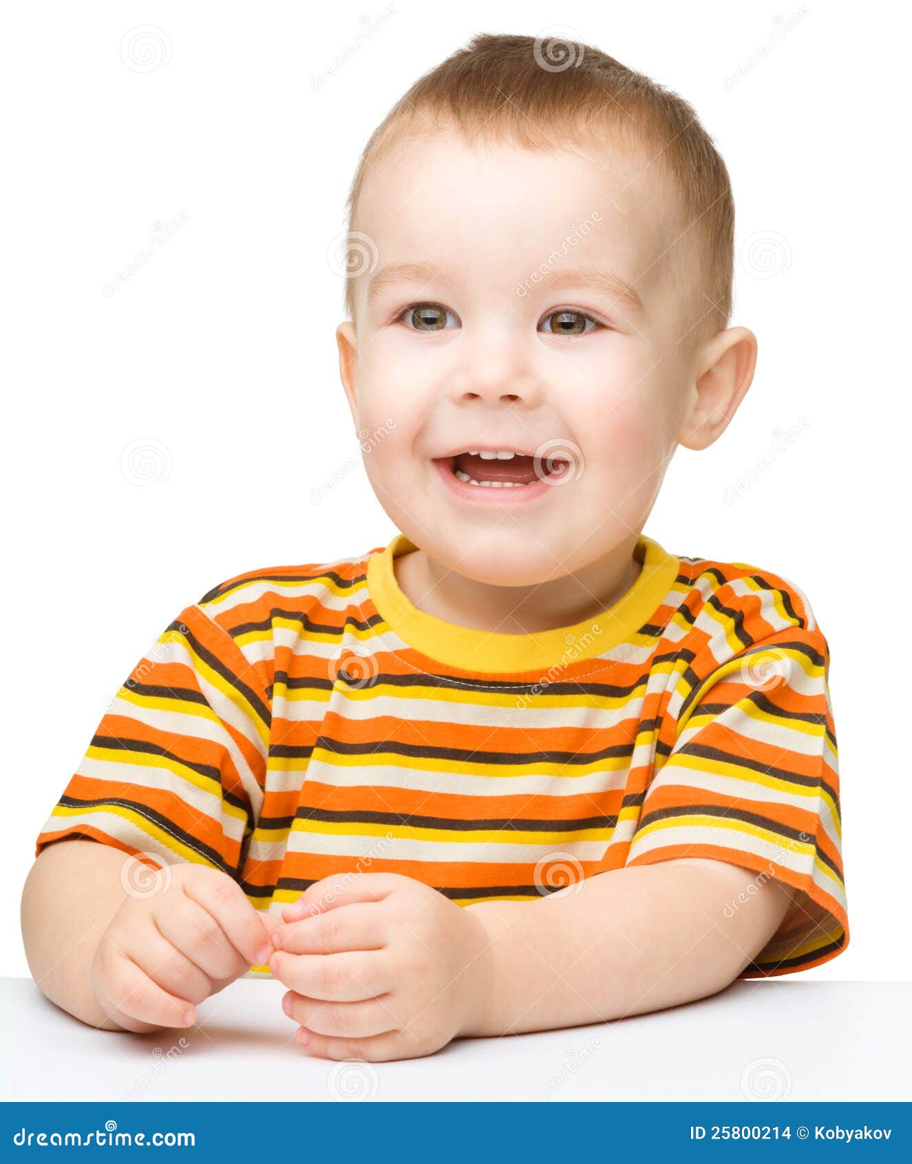 Portrait of a Cute Cheerful Little Boy Stock Photo - Image of portrait ...