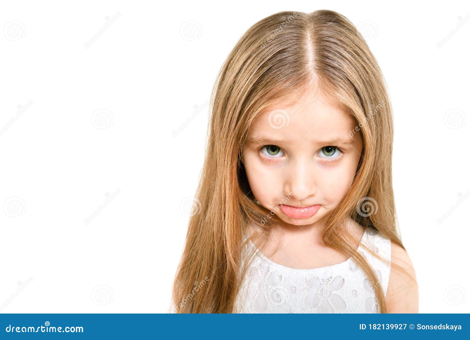 Portrait of a Cute Funny Sad Girl Stock Image - Image of guilty ...