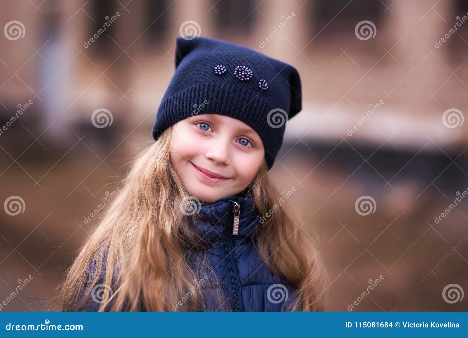 Portrait of a Cute Girl 7 Years Old in the Park Stock Photo - Image of ...