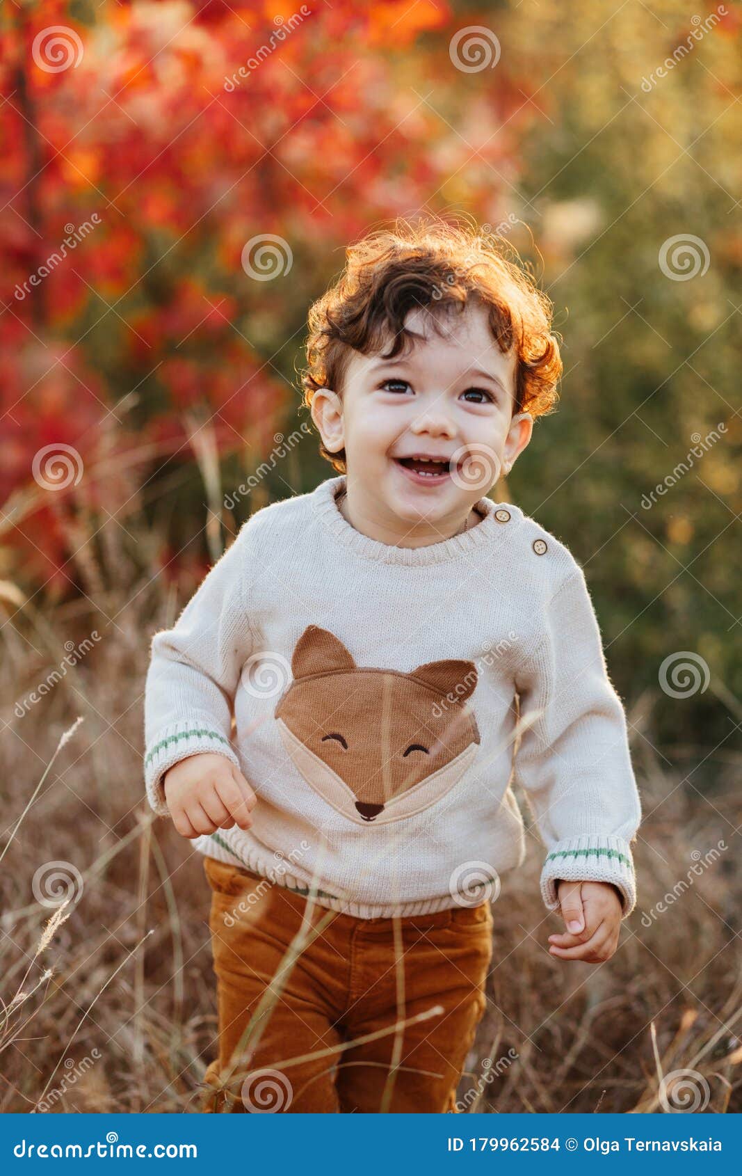 Portrait of Cute Little Boy Staying on the Grass. Smiling Child ...