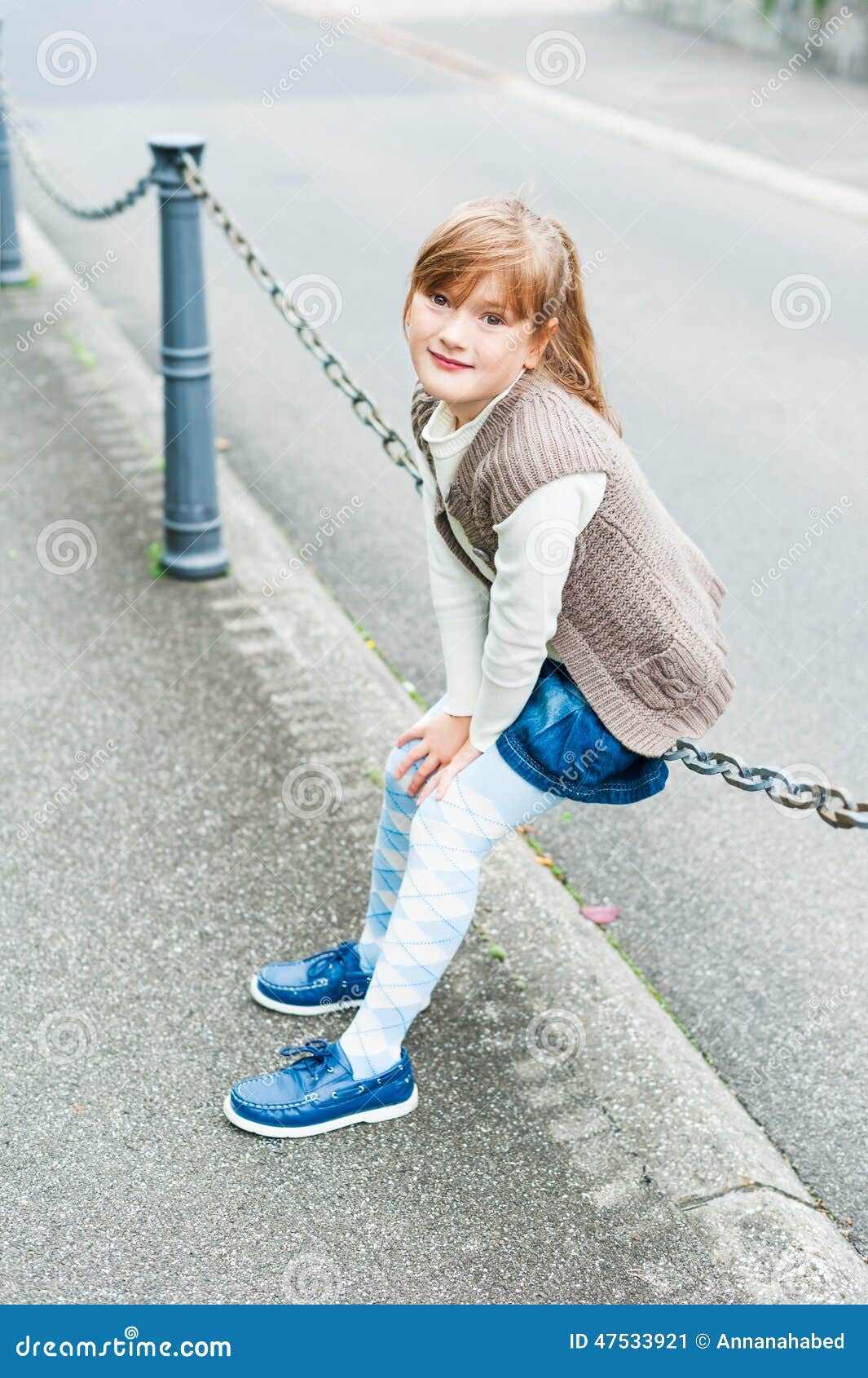 Portrait of a Cute Little Girl Stock Image - Image of happy, fashion ...