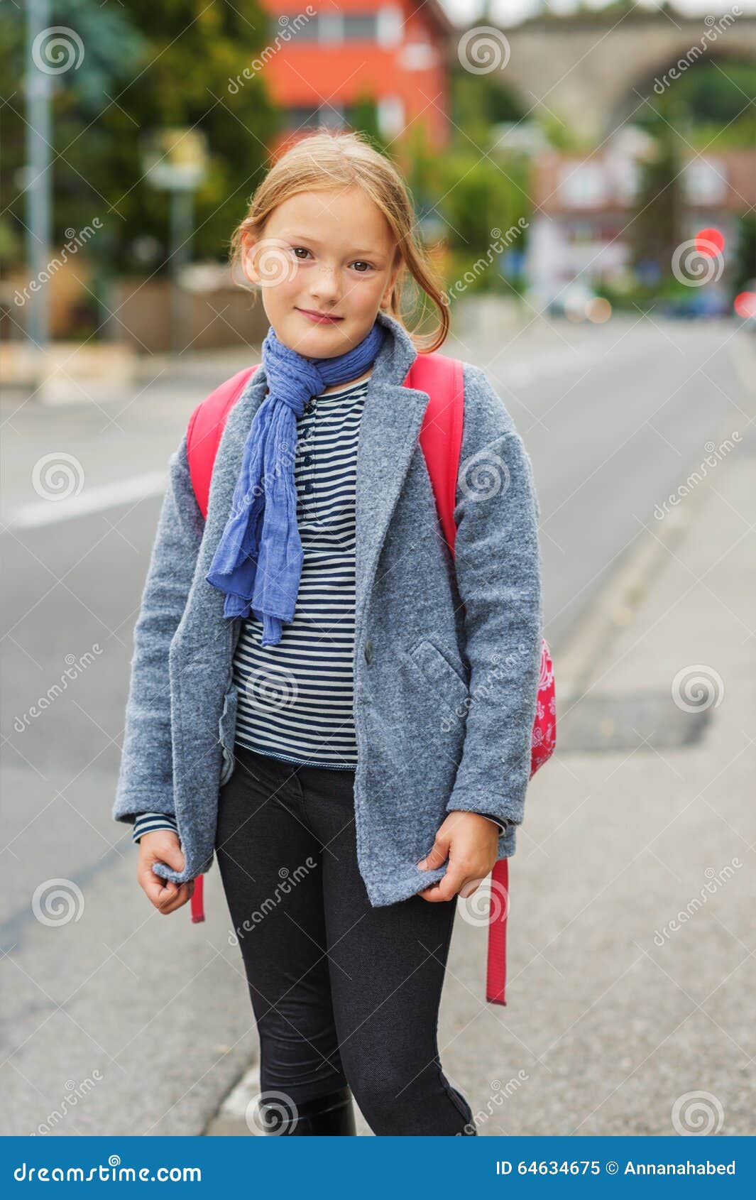 Portrait of a Cute Little Girl Stock Image - Image of clothing, happy ...