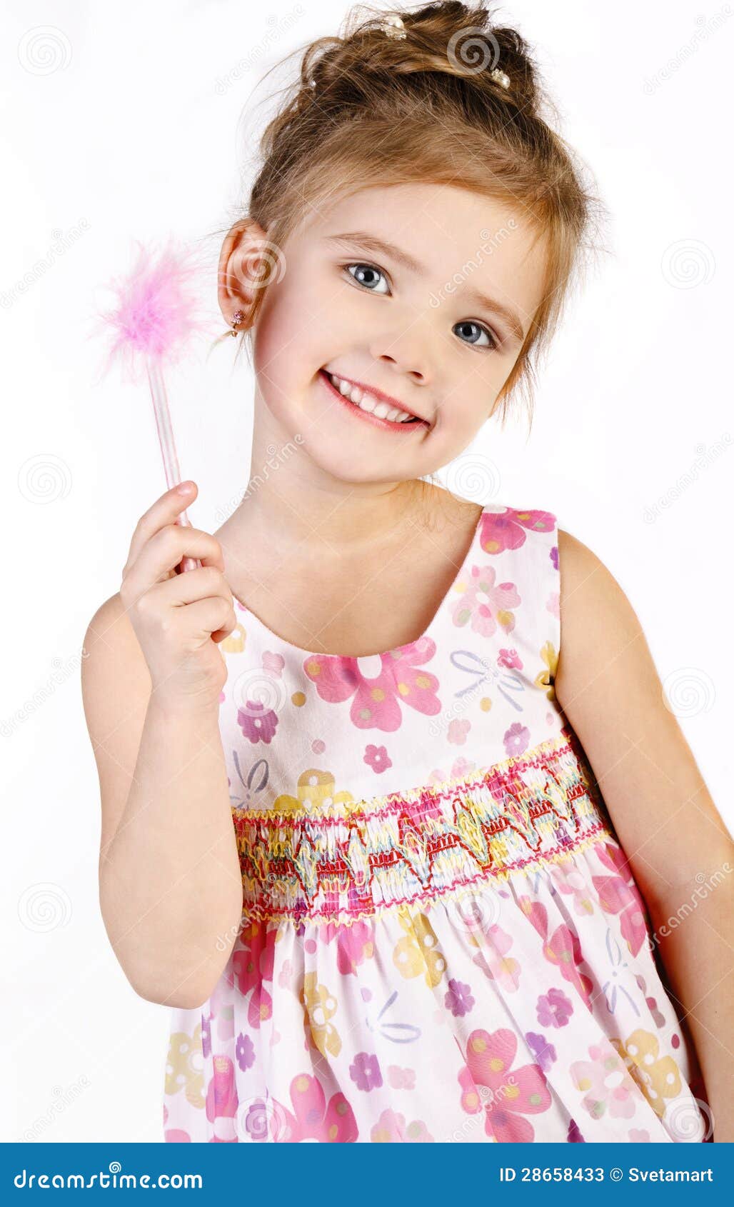 Portrait of Cute Little Girl in Princess Dress Stock Image - Image ...