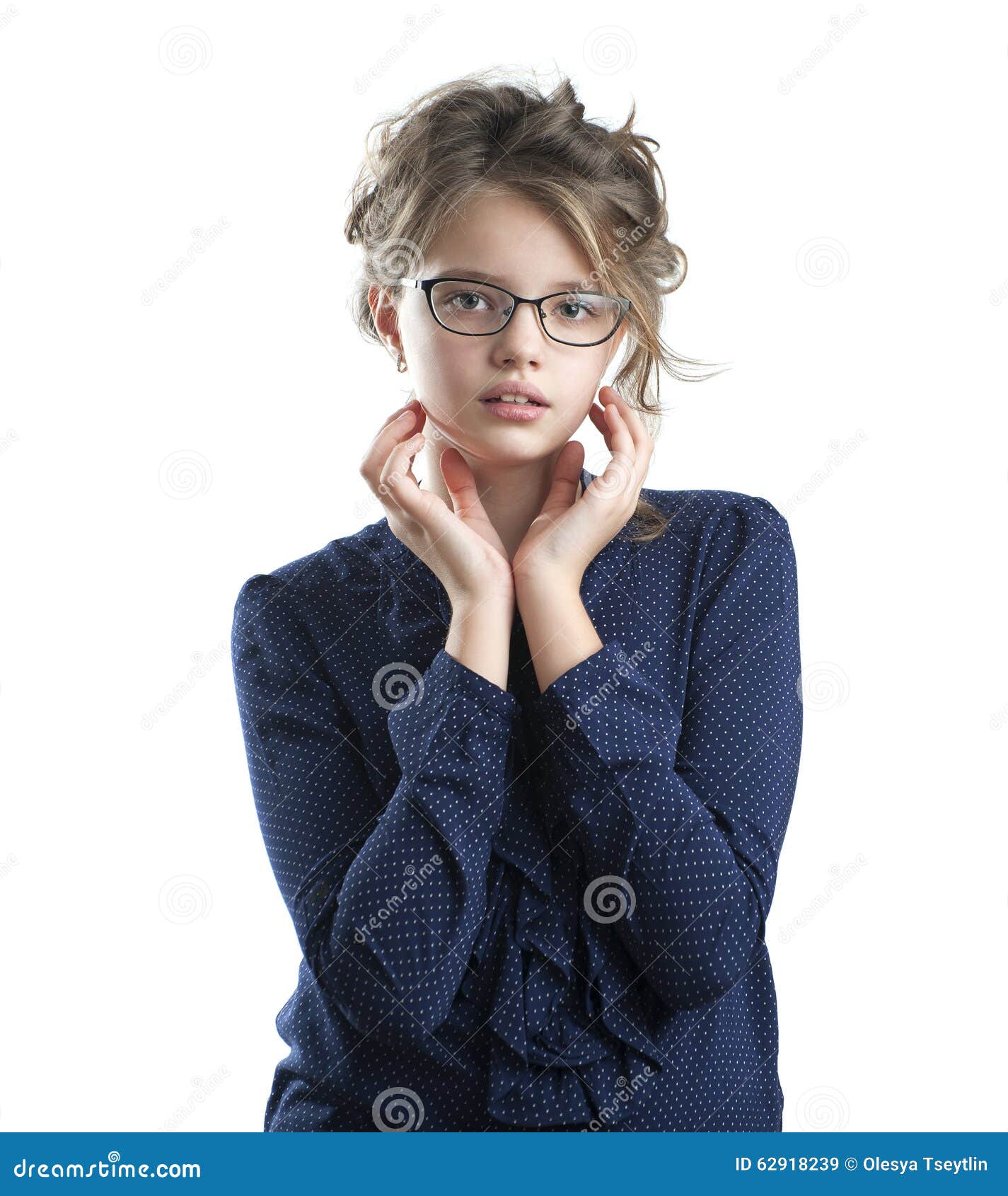 Portrait of a Cute Little Girl. Stock Image - Image of folded, portrait ...