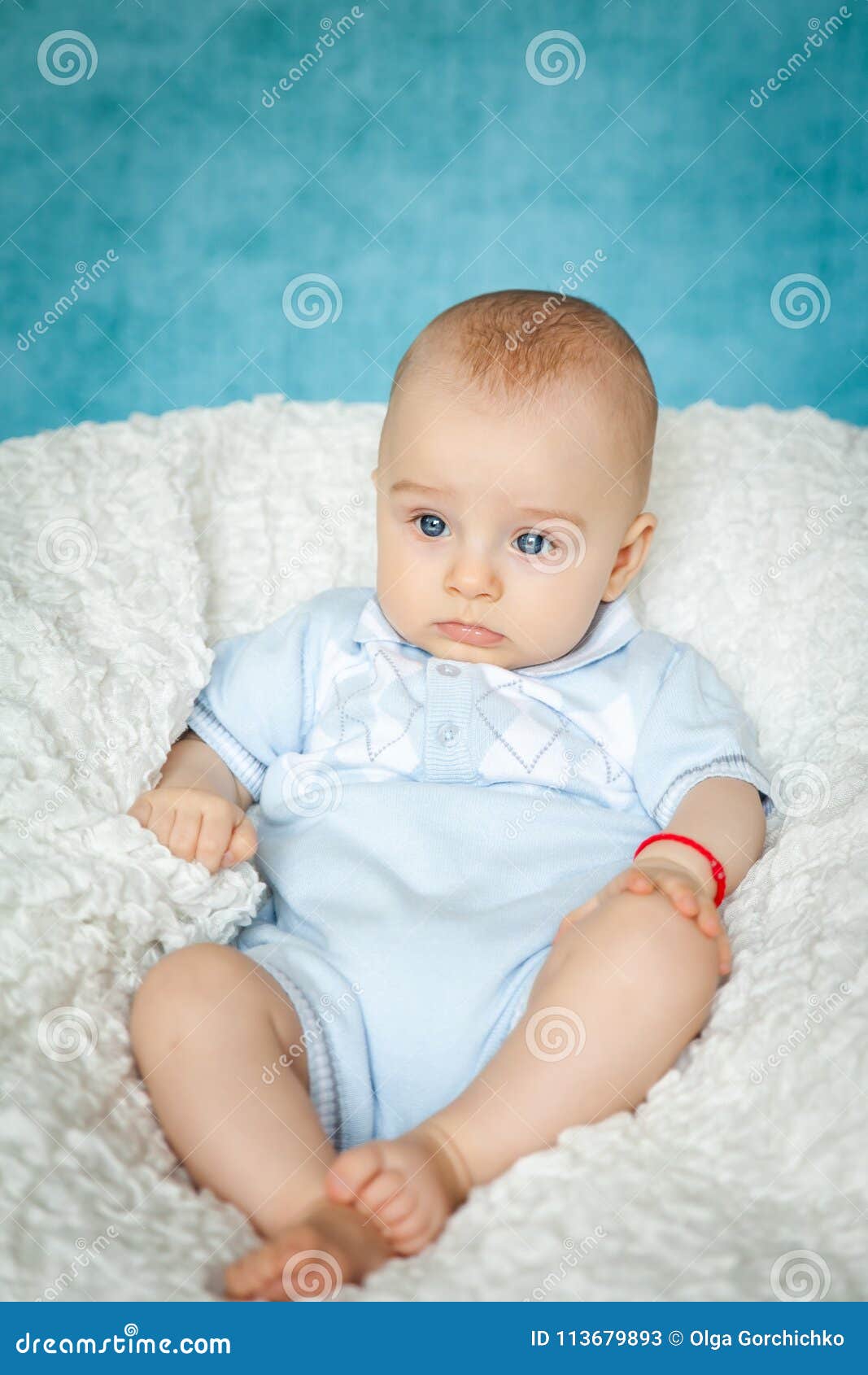 Portrait of a Cute 6 Months Baby Boy Stock Image - Image of sweet ...