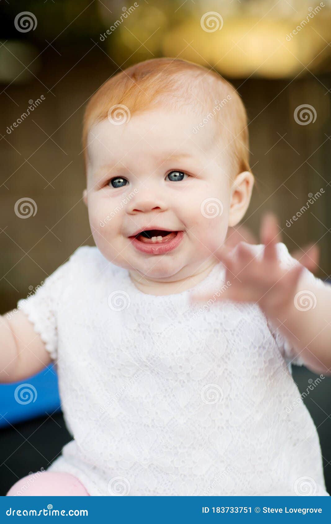 Portrait of Cute Seven Month Old Baby Girl Stock Image - Image of ...