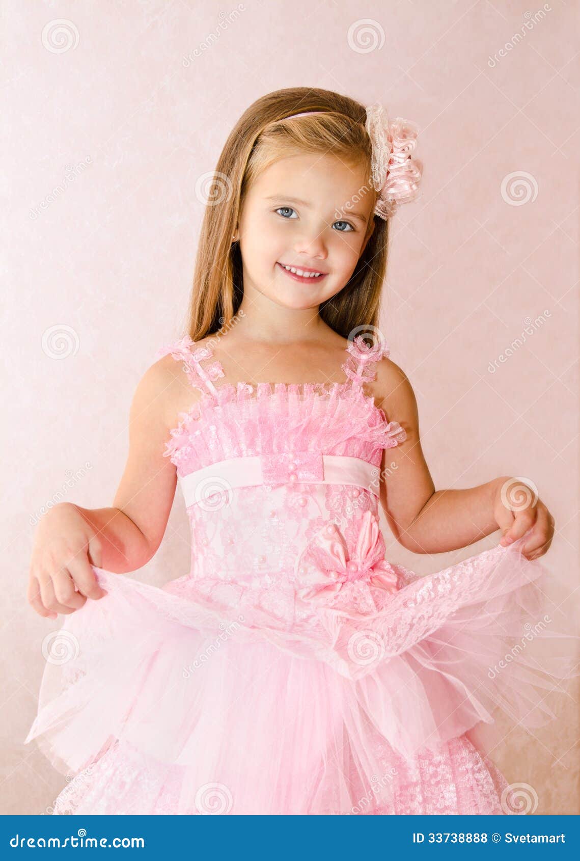 cute girl in pink dress