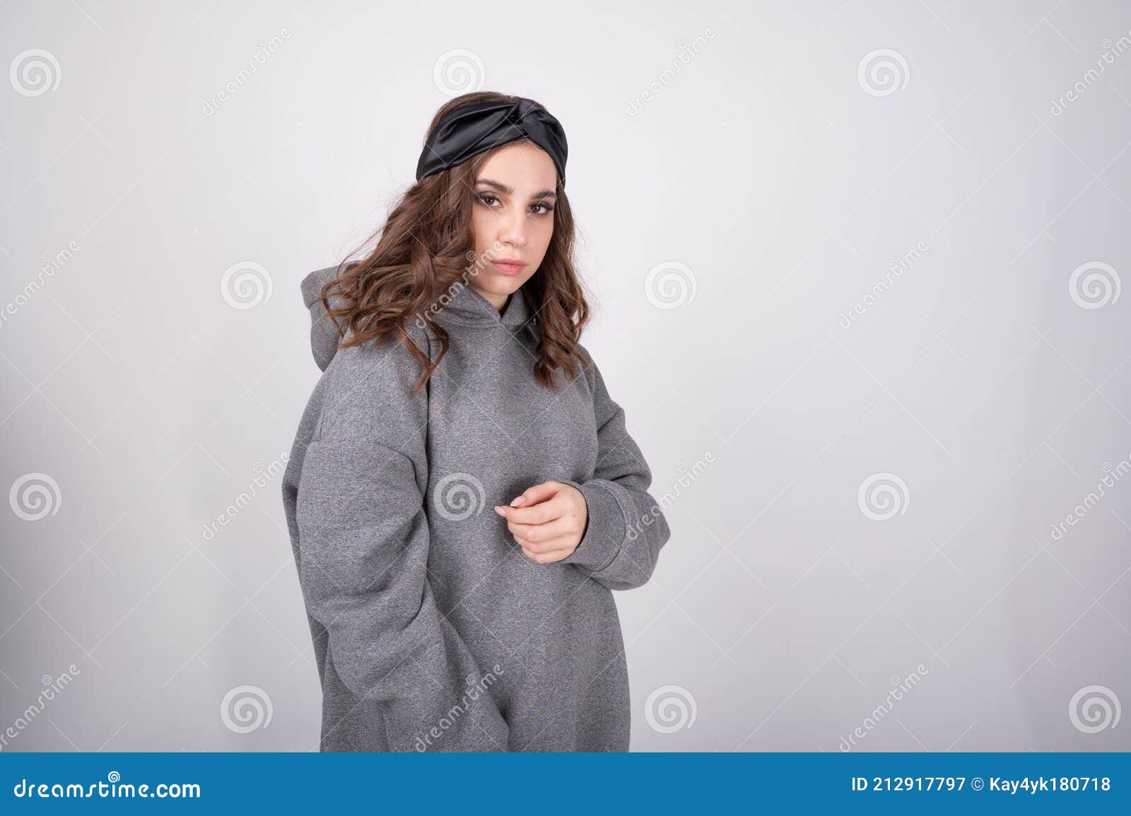 Portrait of Cute Teenage Girl with Brown Hair Wearing Warm Oversized ...