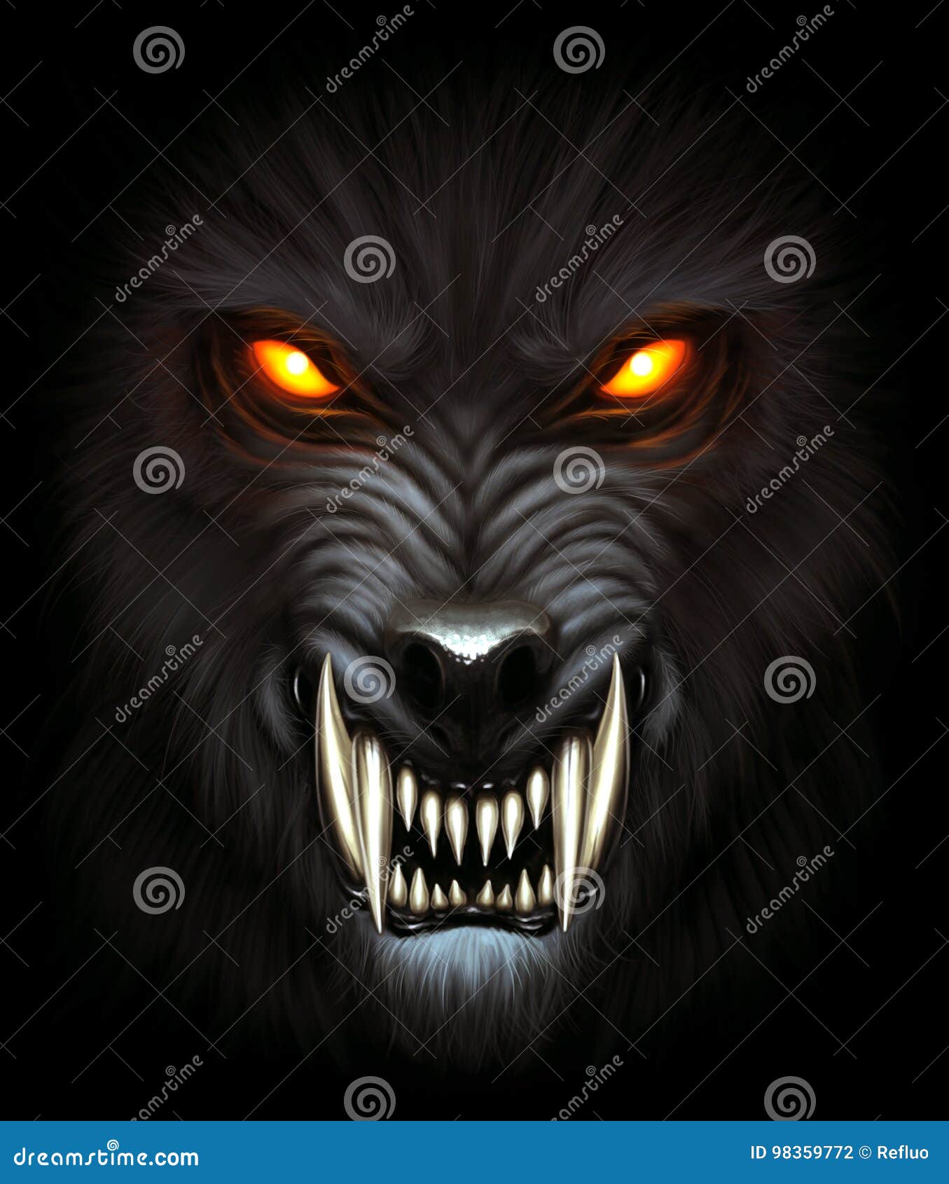 Visage loup garou