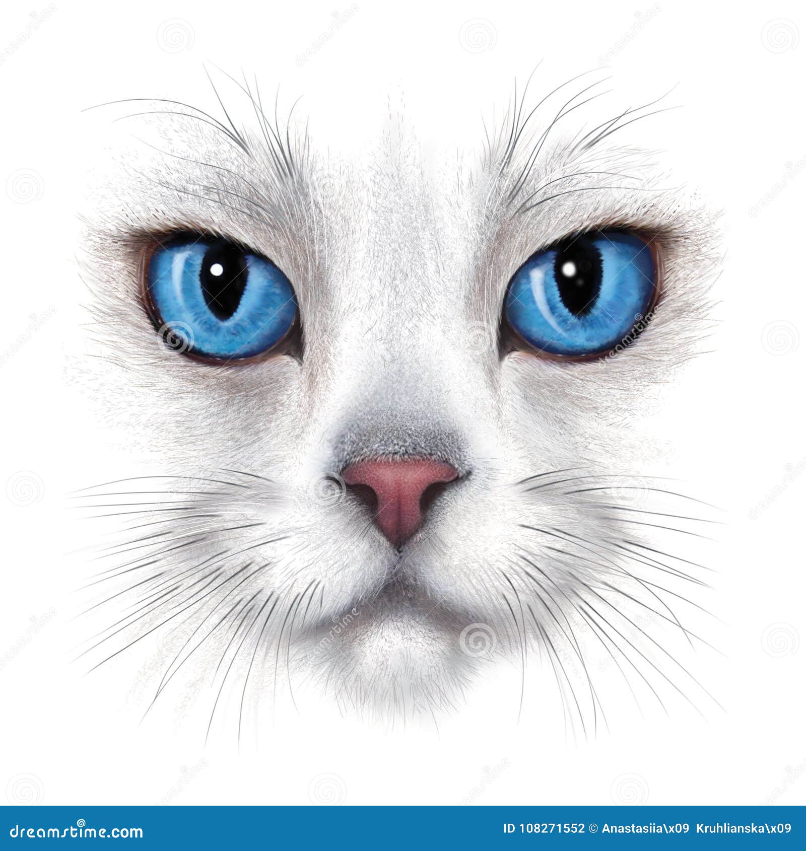 Portrait De Main Dessin Du Chat Blanc Illustration Stock Illustration Du Nature Ligne