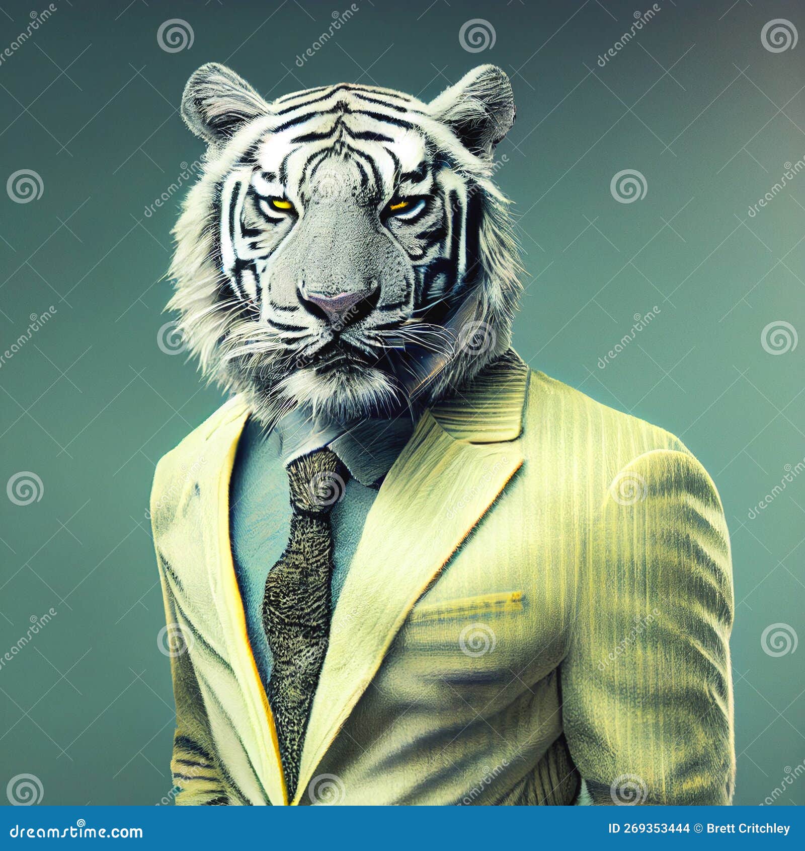 Portrait De Modèle De Tigre Blanc Illustration Stock