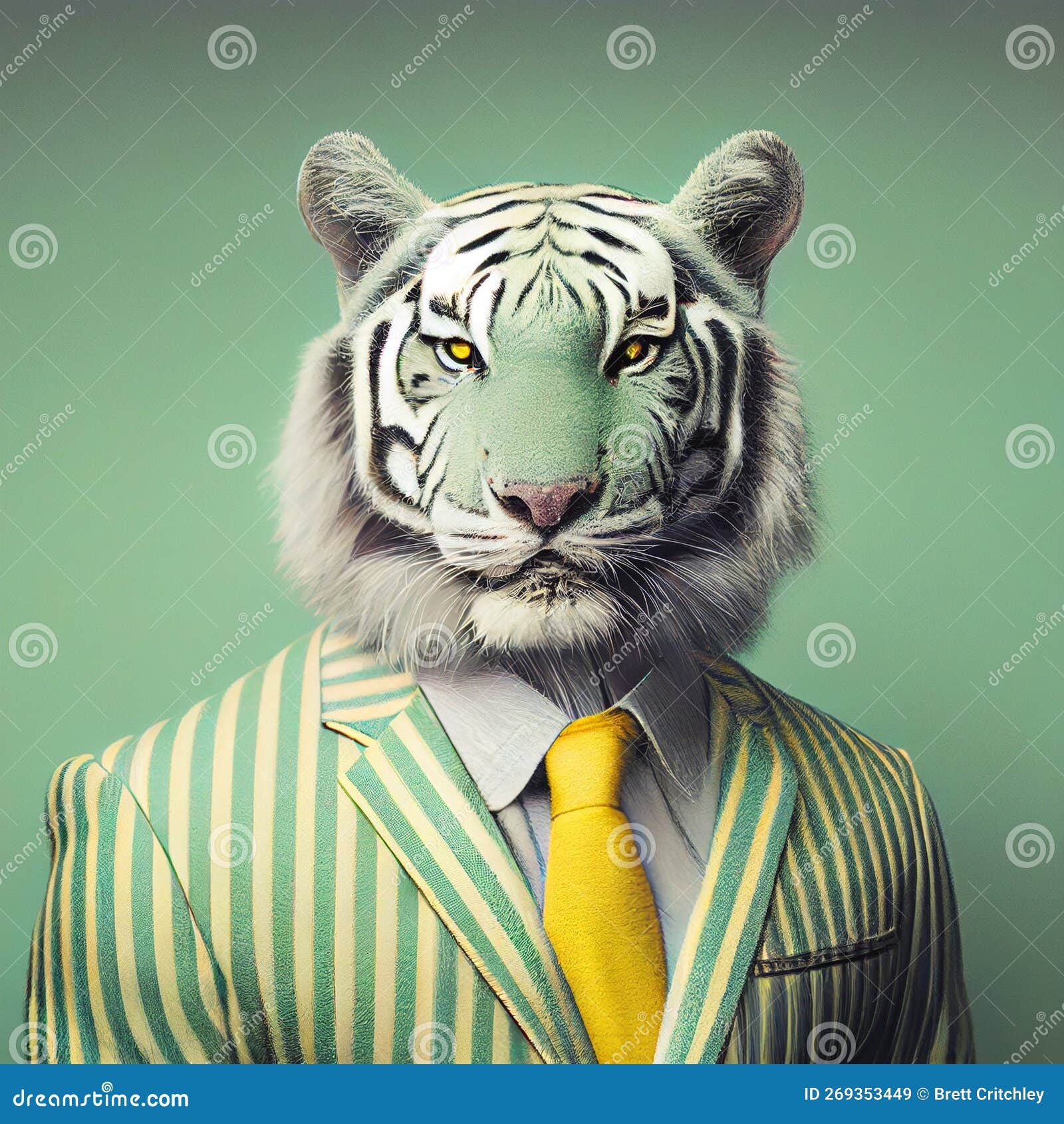 Portrait De Modèle De Tigre Blanc Illustration Stock