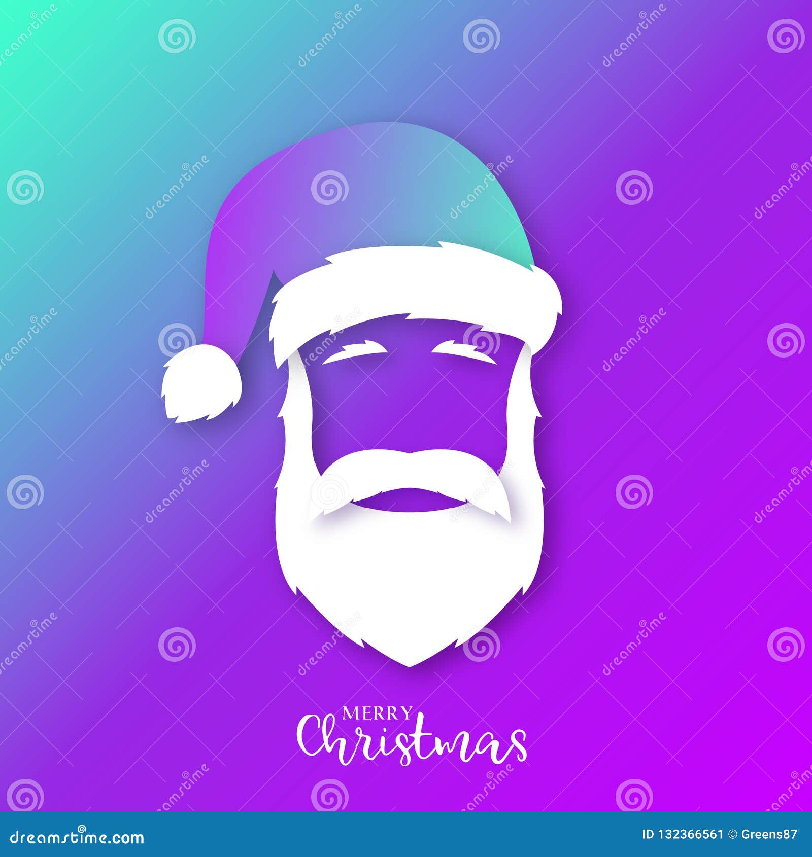 Portrait De Santa Claus Dans Des Couleurs Lumineuses Illustration de ...