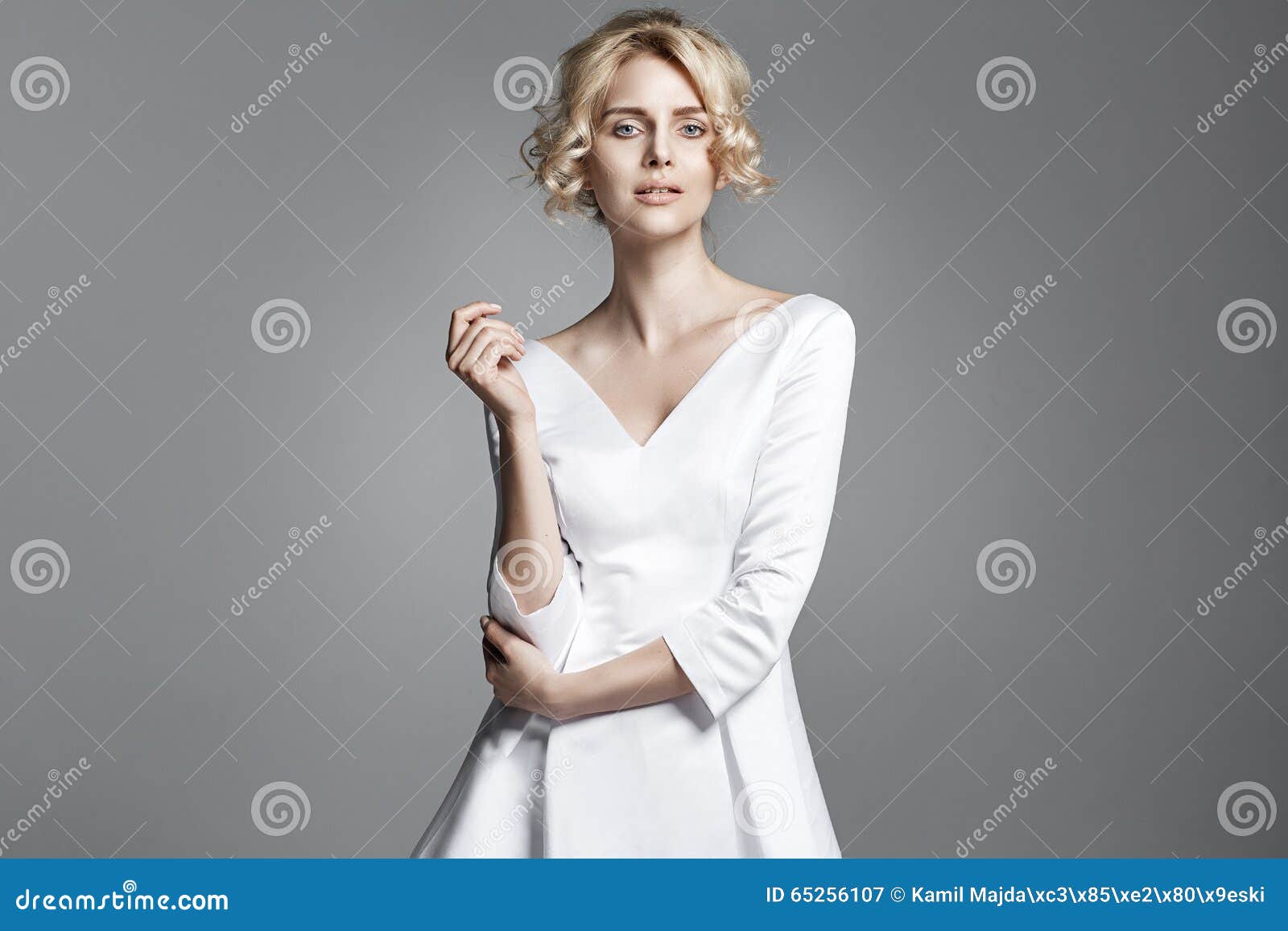 Portrait of a Delicate Blond Lady Stock Image Image of background