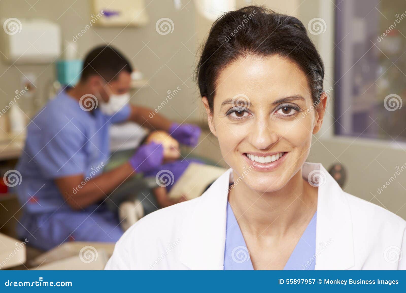 Portrait of Dental Nurse in Dentists Surgery Stock Image Image of