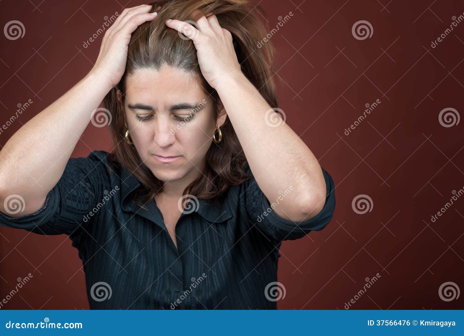 Portrait of a Desperate Stressed Woman Stock Photo Image of health