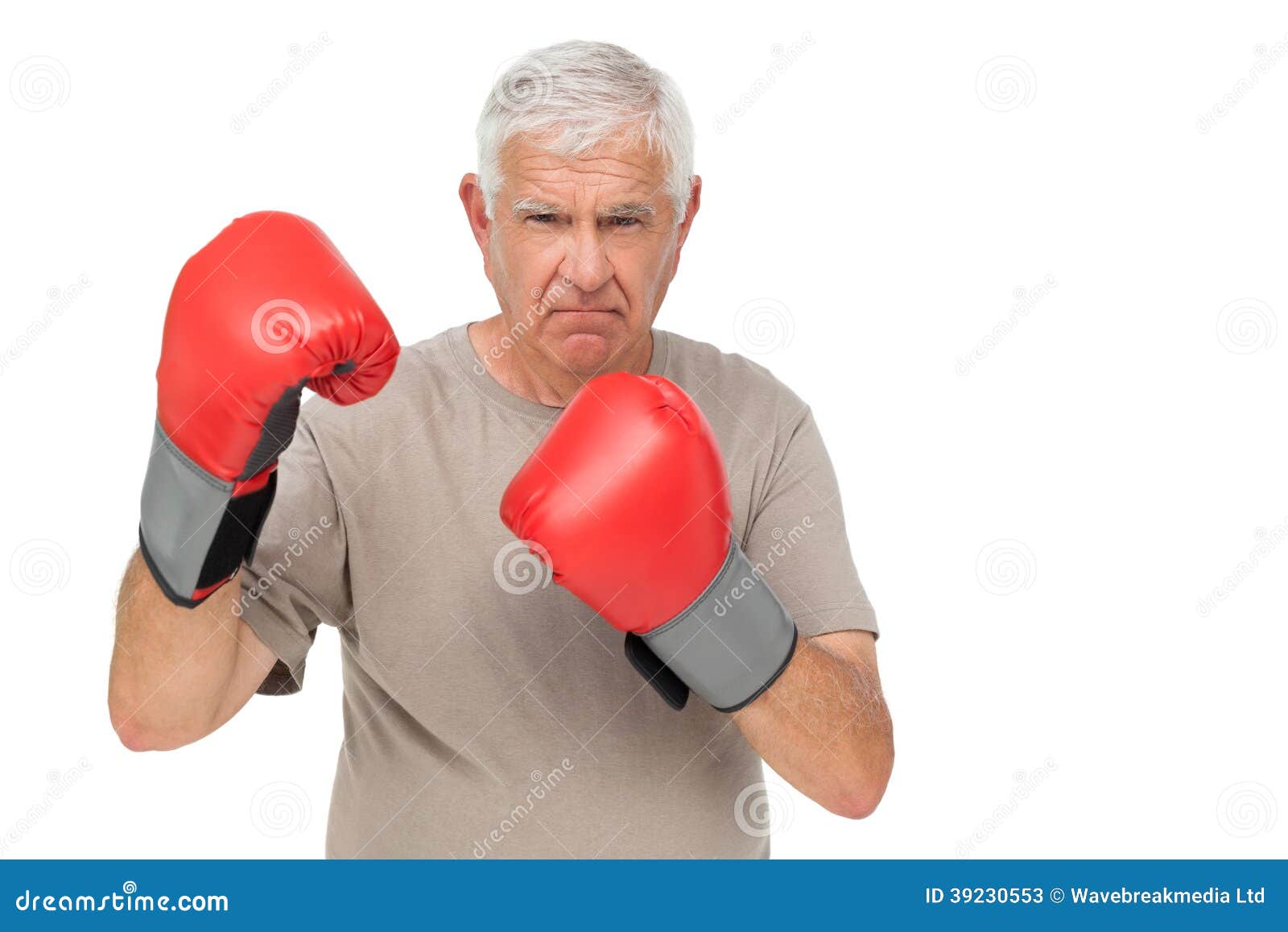 Portrait of a Determined Senior Boxer Stock Image Image of fight