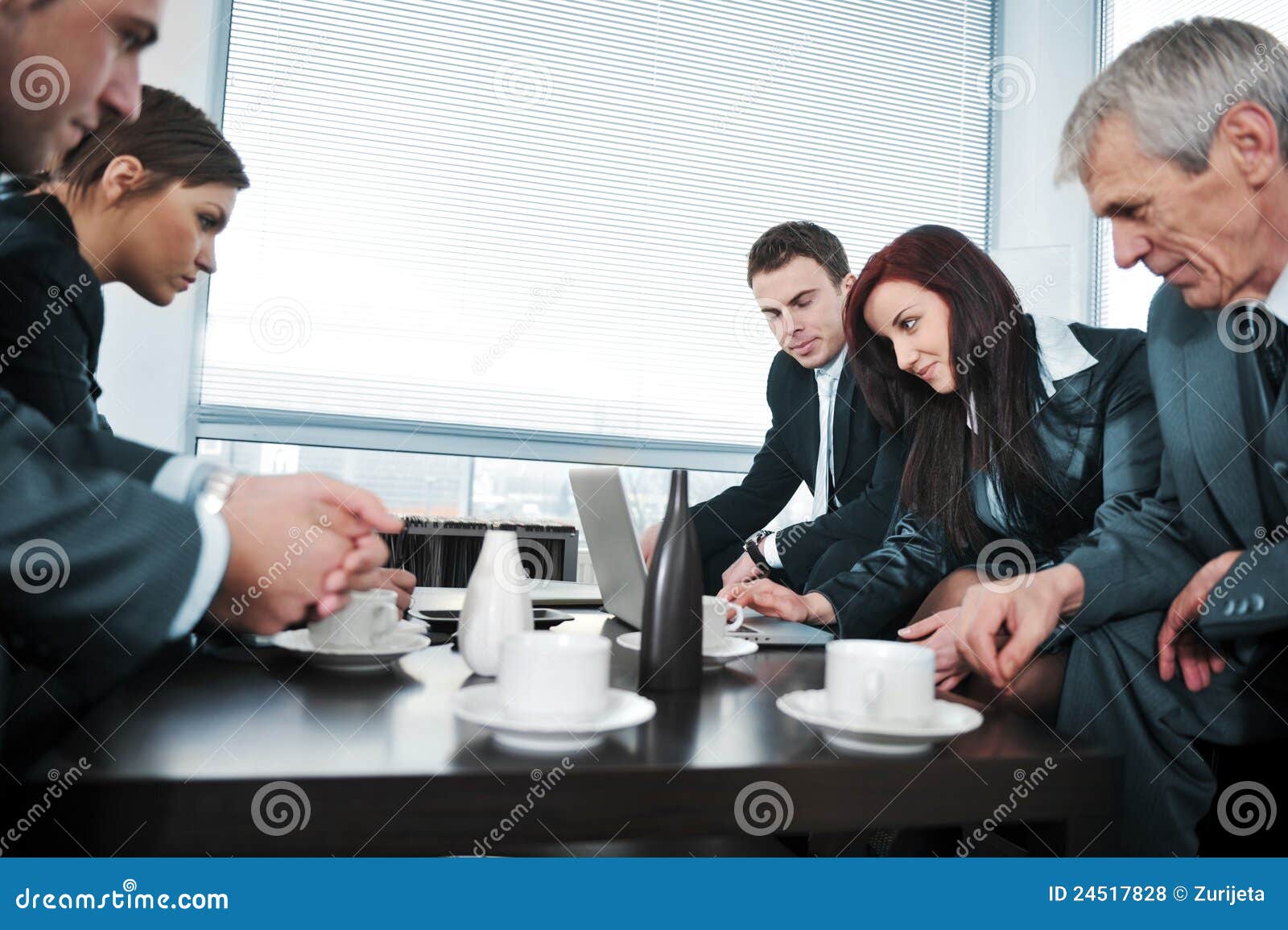 Portrait of Director Having Coffee Stock Photo Image of happy
