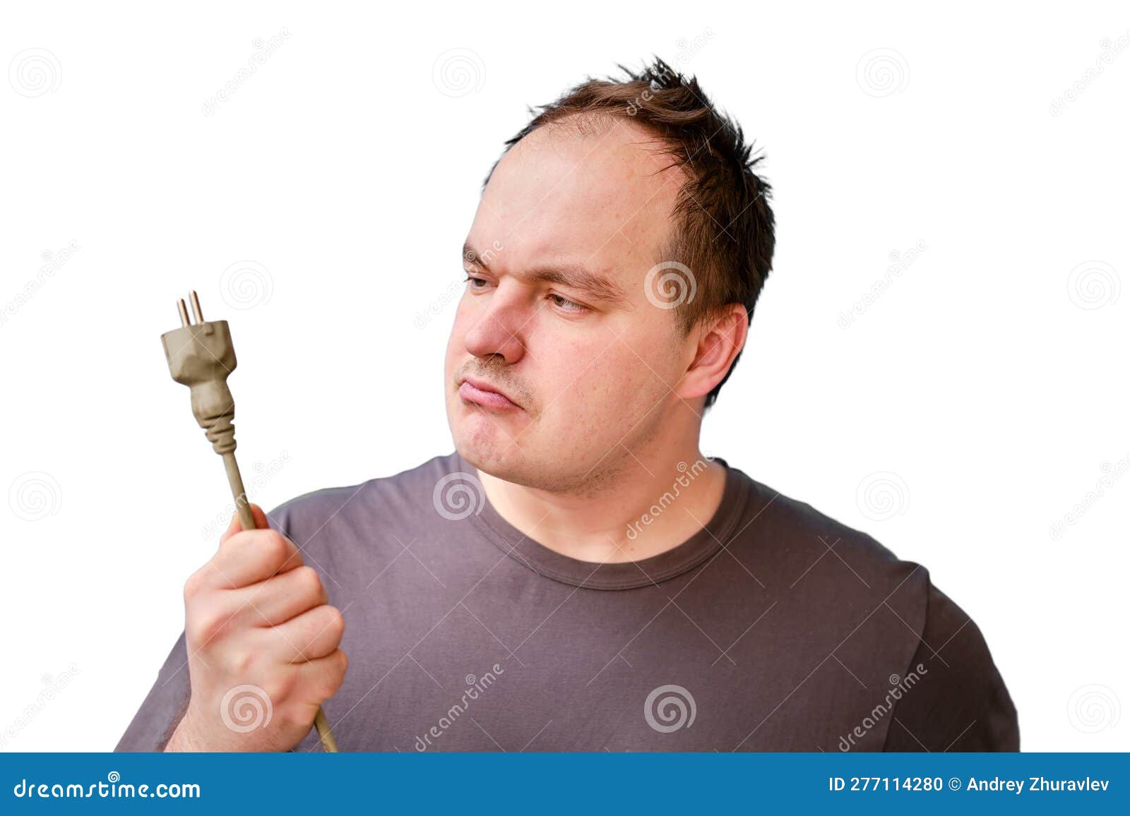 Portrait of Disheveled Adult Man with Wire Cutters and Electrical Wire, is  Stock Photo - Image of unkempt, face: 277114280