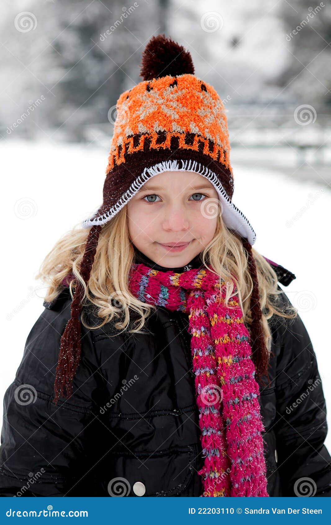 Portrait of Dutch Girl in Wintertime Stock Photo - Image of winter ...