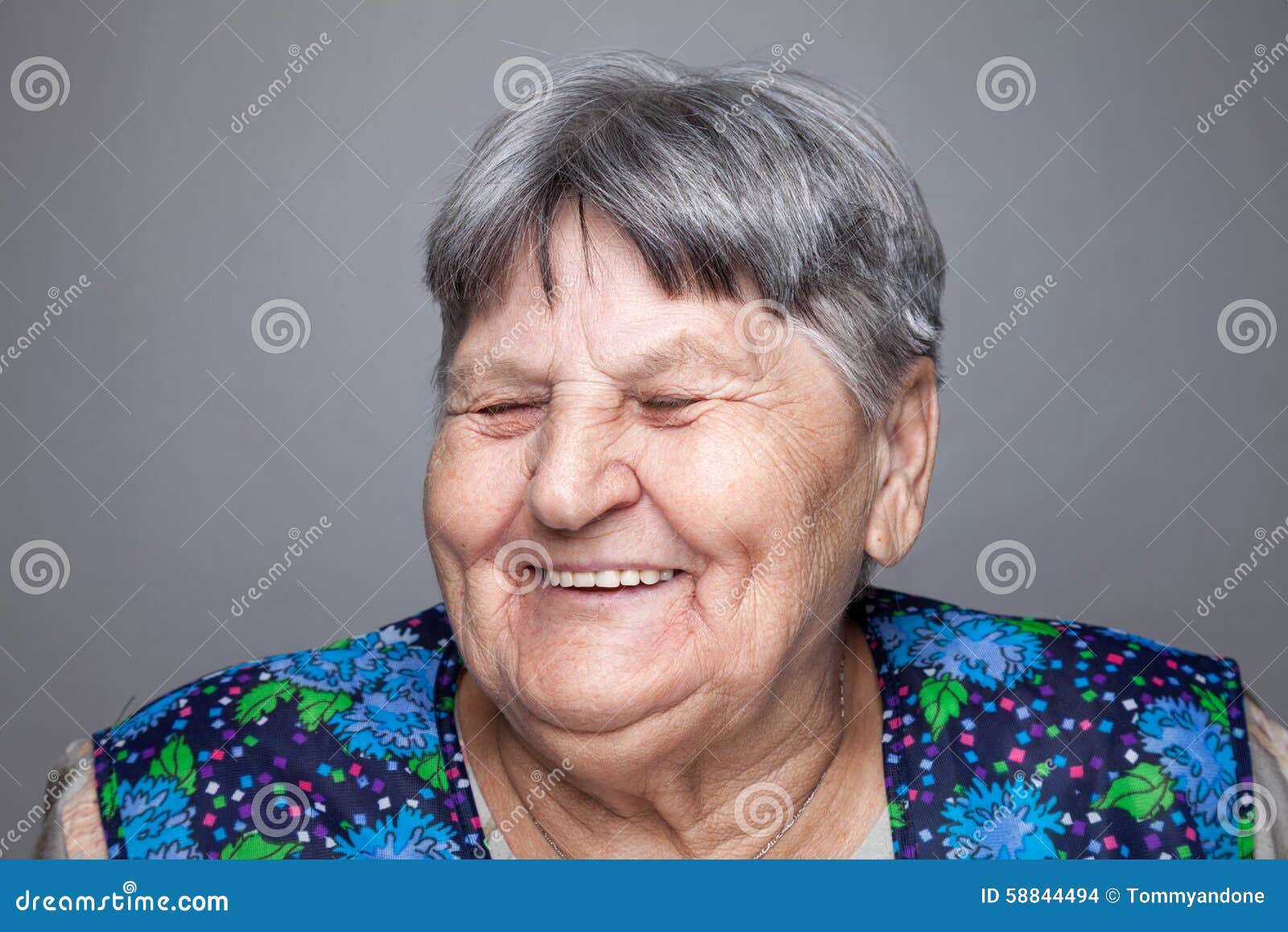 close-up portrait of granny Stock Photo