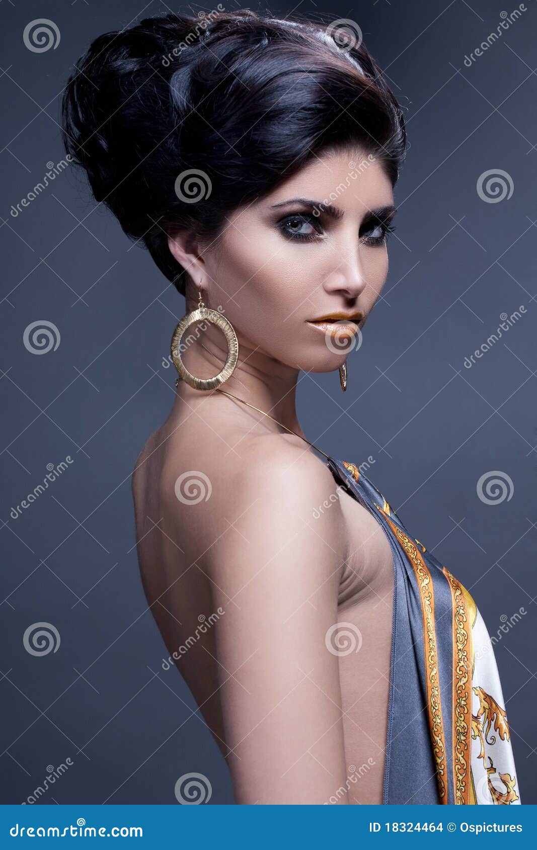Portrait of elegant woman stock photo. Image of hairstyle 